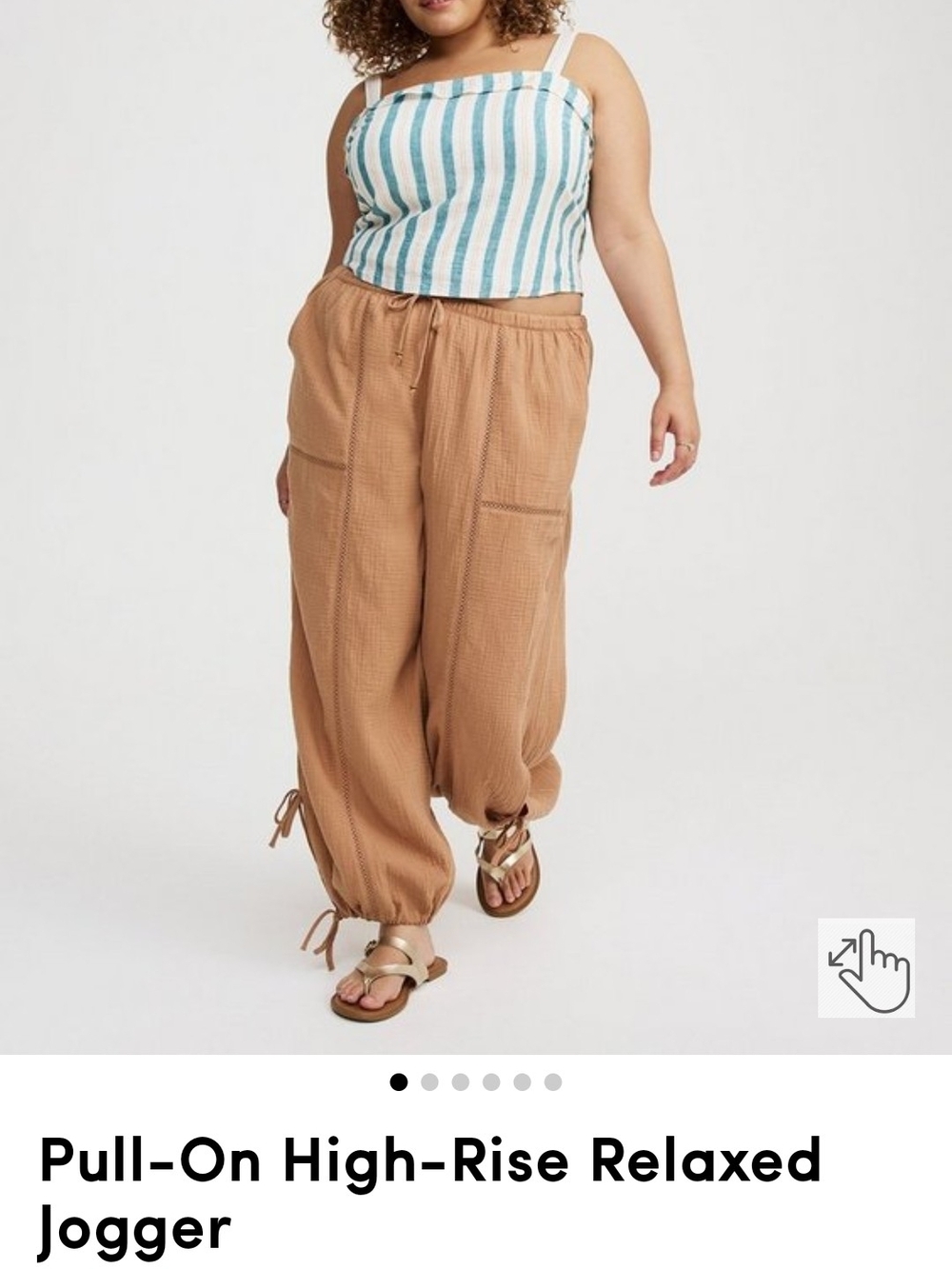 Nwt TORRID High-Rise Relaxed Guaze Pull-On Jogger Pants in Macchiato Sz 4 R